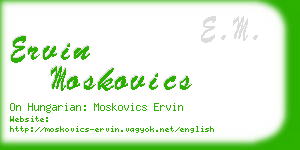 ervin moskovics business card